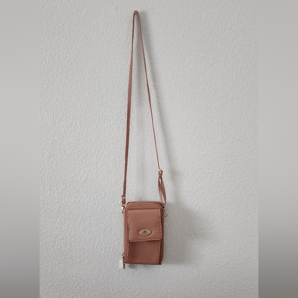 PrettyZYS Rose Blush Cellphone Wallet Crossbody Bag